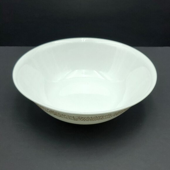 Corelle Woodland Brown Medium Vegetable Serving Bowl Brown Flowers on White Bowl - Picture 2 of 7
